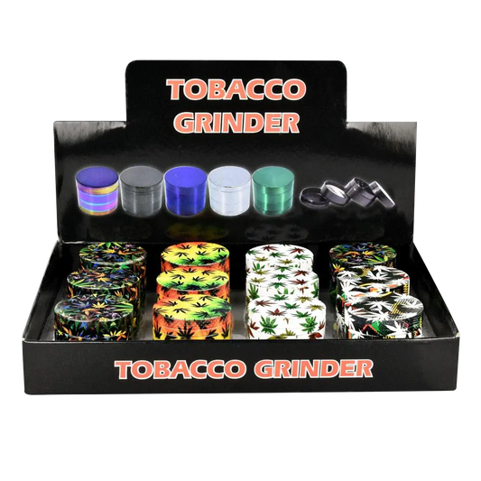 Hemp Leaves 4-Piece Grinder - 12 Pack