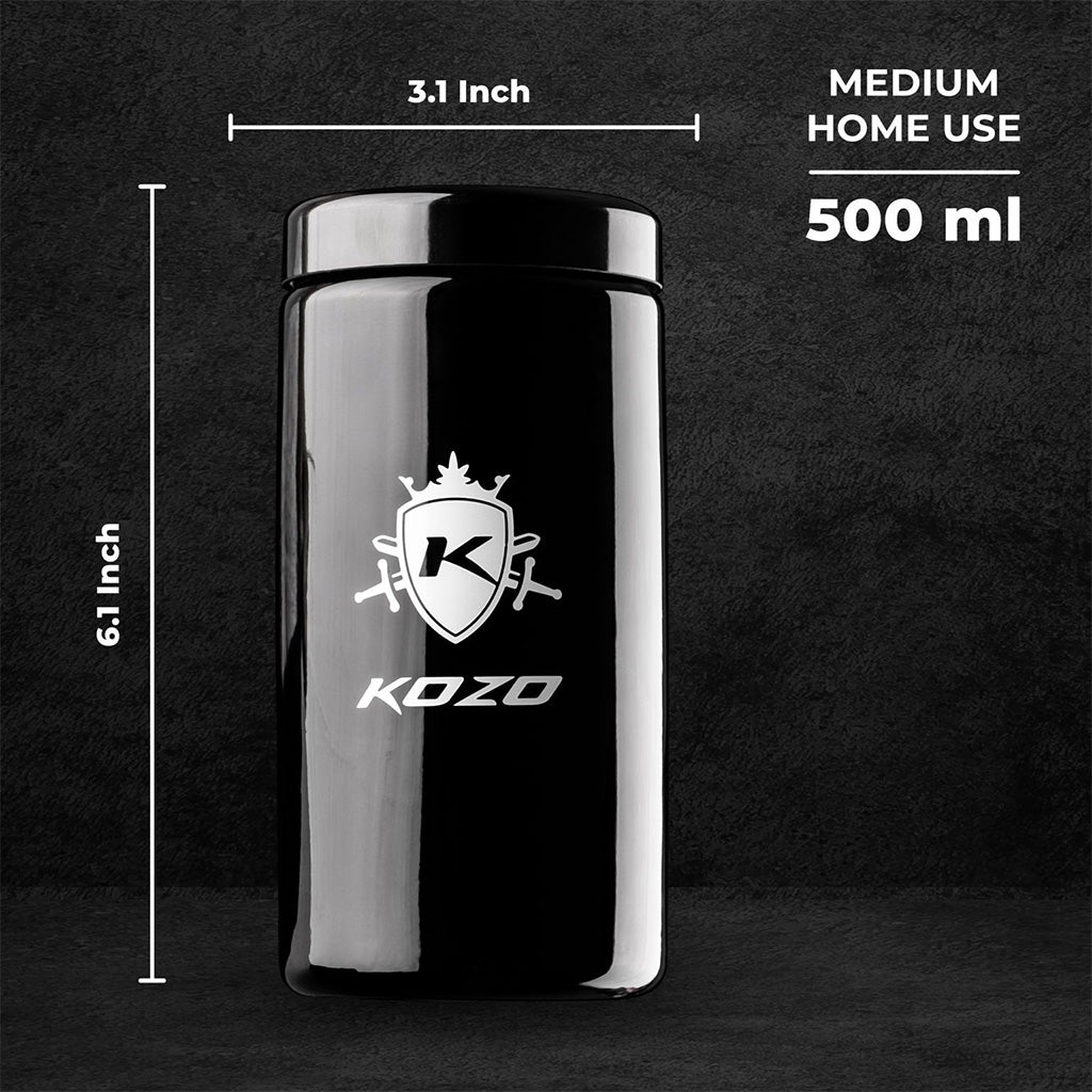 Kozo Black UV Glass Storage Jar, Multiple Sizes