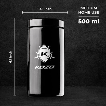Kozo Black UV Glass Storage Jar, Multiple Sizes