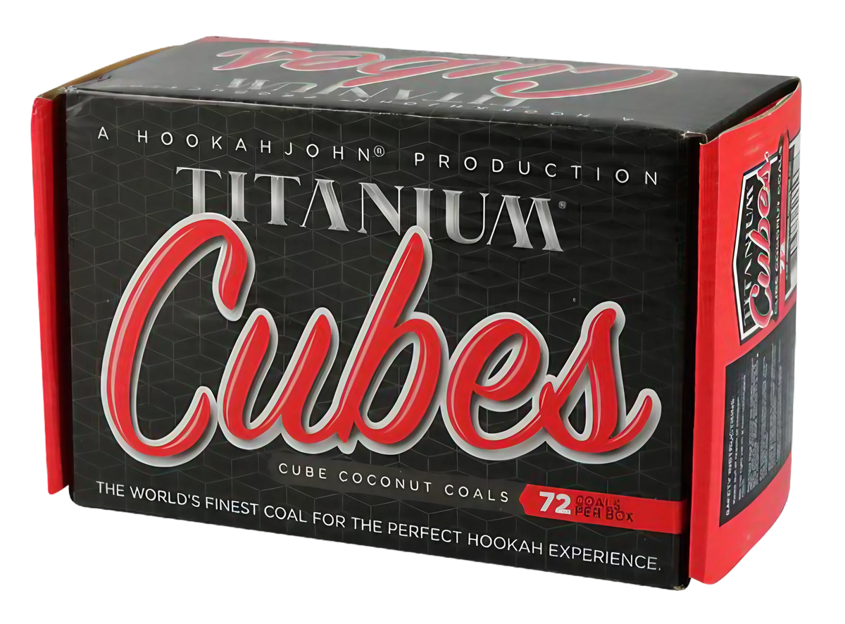 Hookah John Premium Titanium Coconut Coals 72-Pack | Eco-Friendly & Odorless