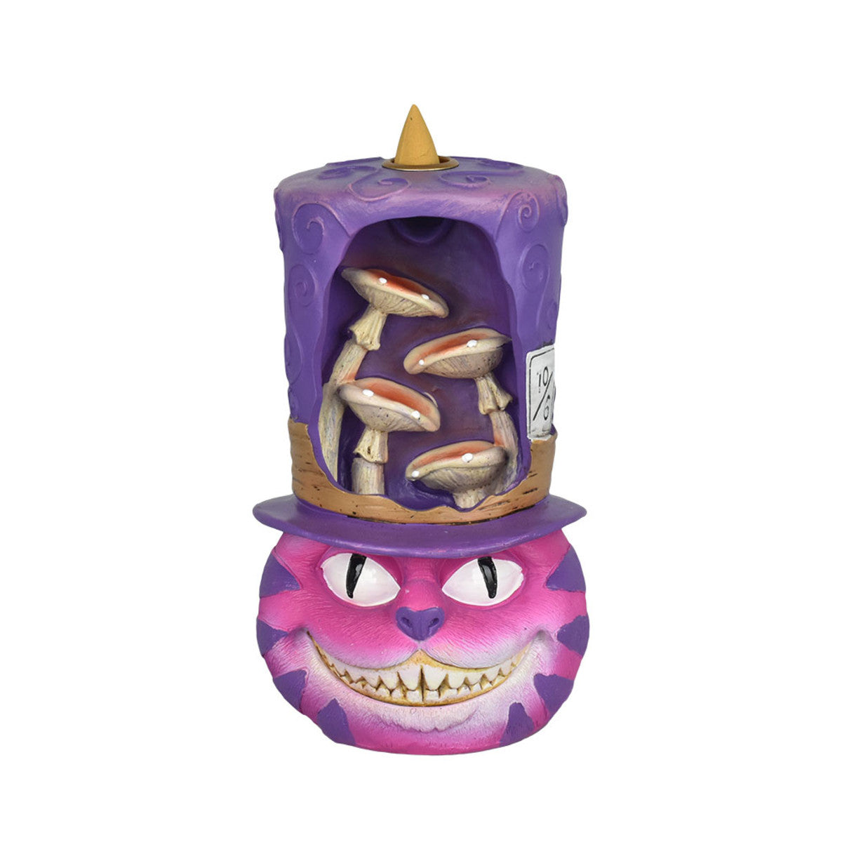Cheshire Cat 7" Polyresin Incense Burner with Backflow Cones - Alice in Wonderland Theme
