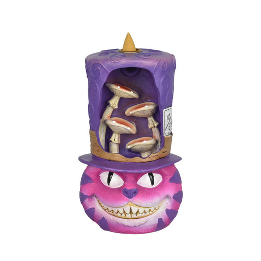 Cheshire Cat 7" Polyresin Incense Burner with Backflow Cones - Alice in Wonderland Theme