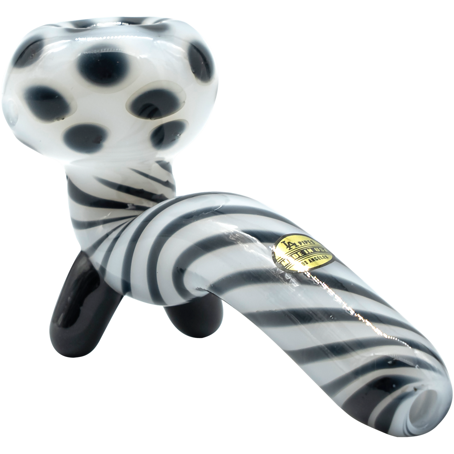 LA Pipes Bone White Sitting Sherlock Glass Pipe