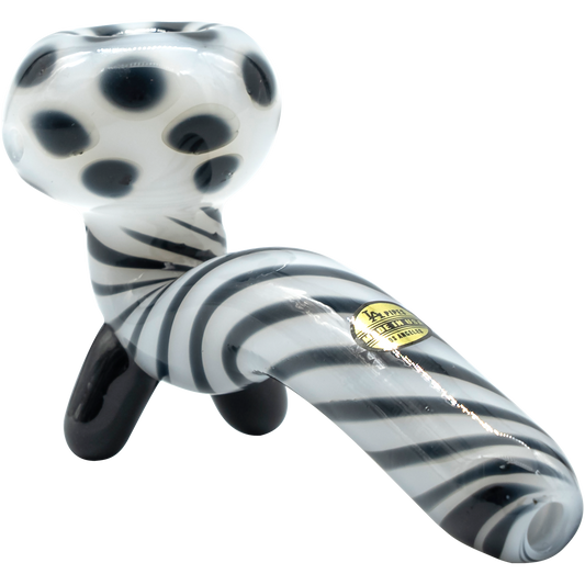 LA Pipes Bone White Sitting Sherlock Glass Pipe