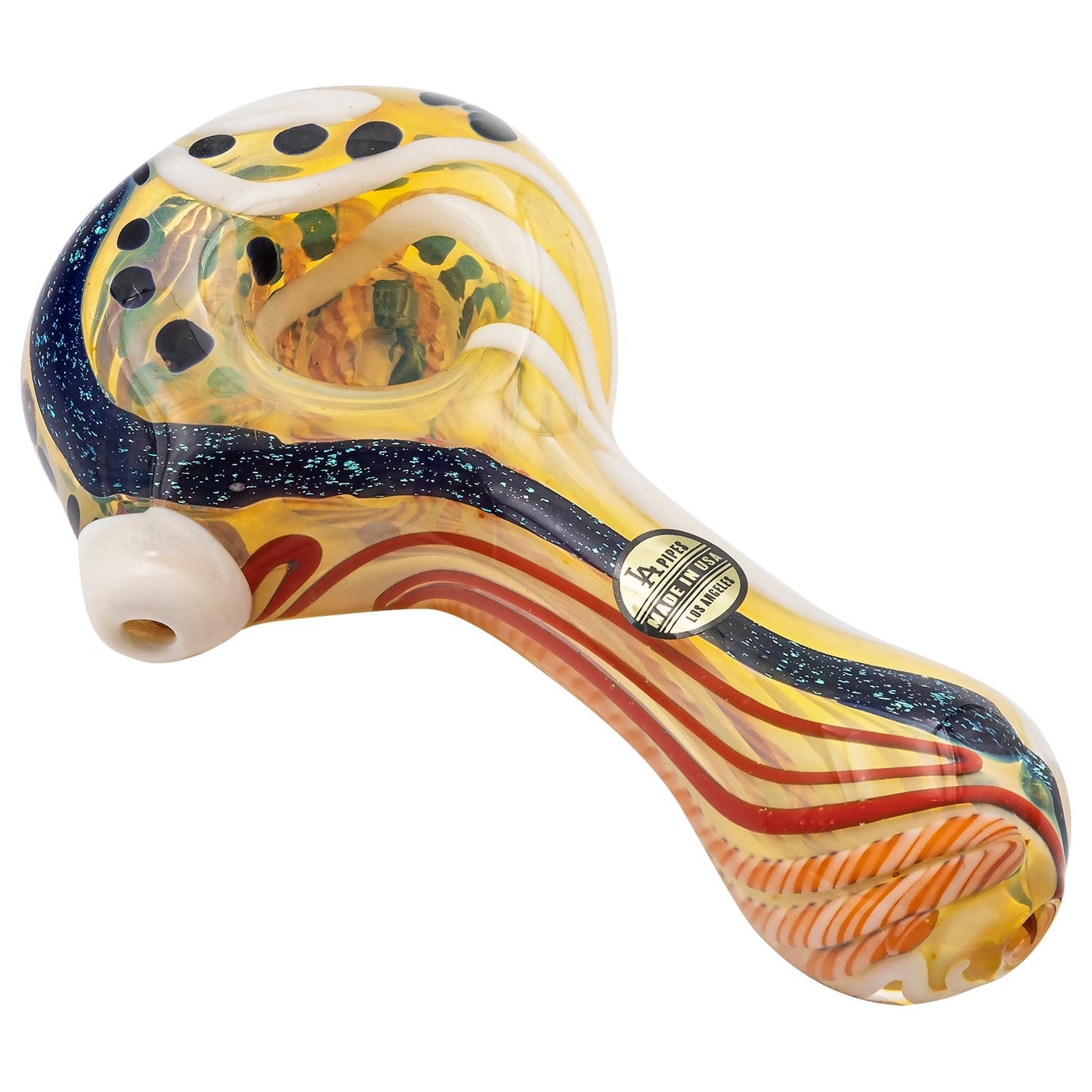 LA Pipes "Pancake" Dichroic Color-Changing Spoon Glass Pipe