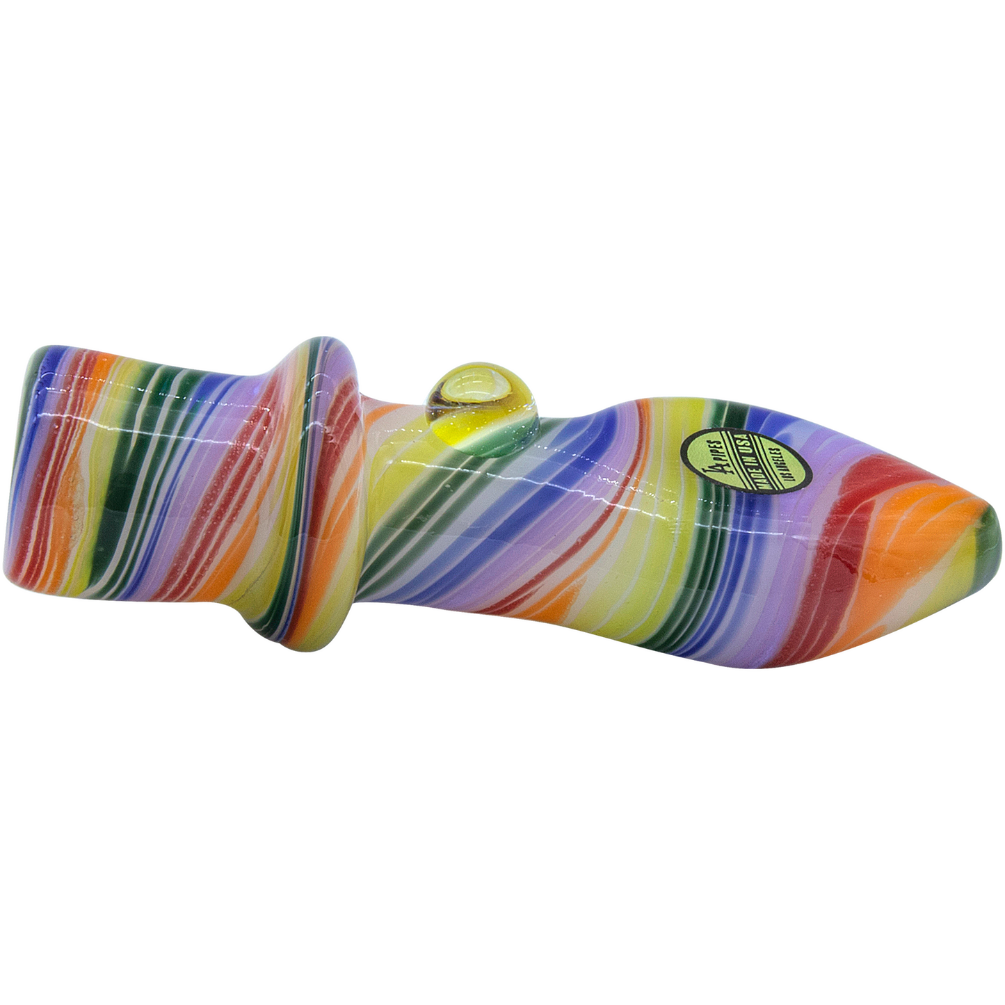LA Pipes "Rainbow Tornado" Chillum Pipe