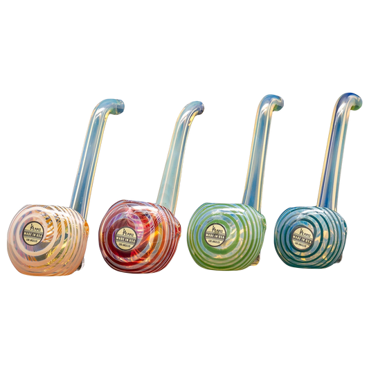 LA Pipes Compact "Flaco" Color-Changing Glass Sherlock Pipe