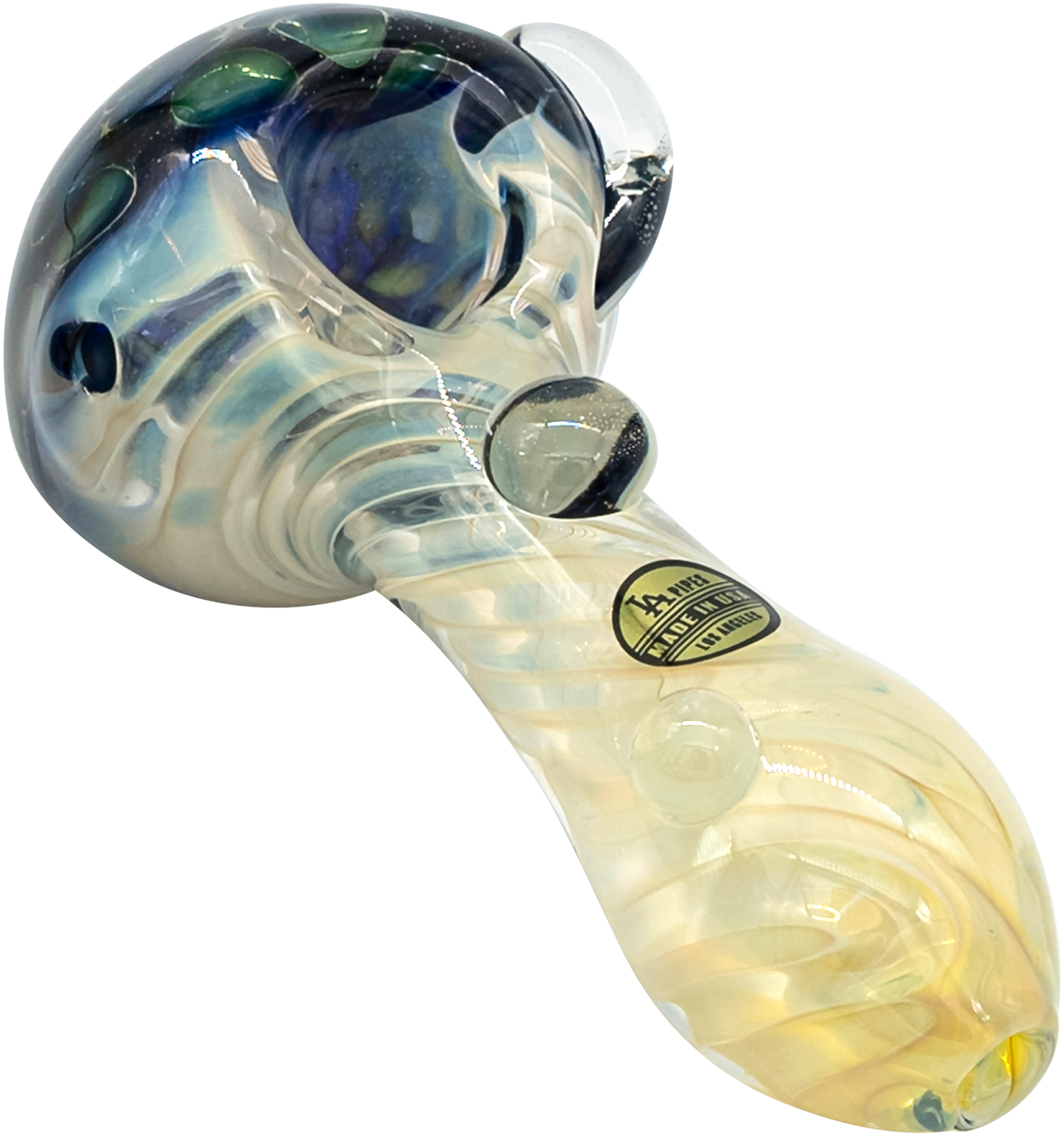 LA Pipes "The Hive" Honeycomb Color Changing Glass Pipe
