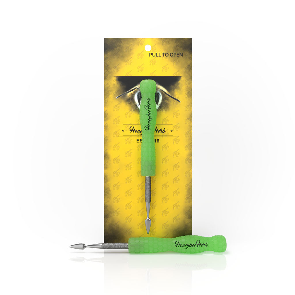 Honeybee Herb Cosmic Glow Resin Dab Tool with Stainless Spearhead/Spade Tip