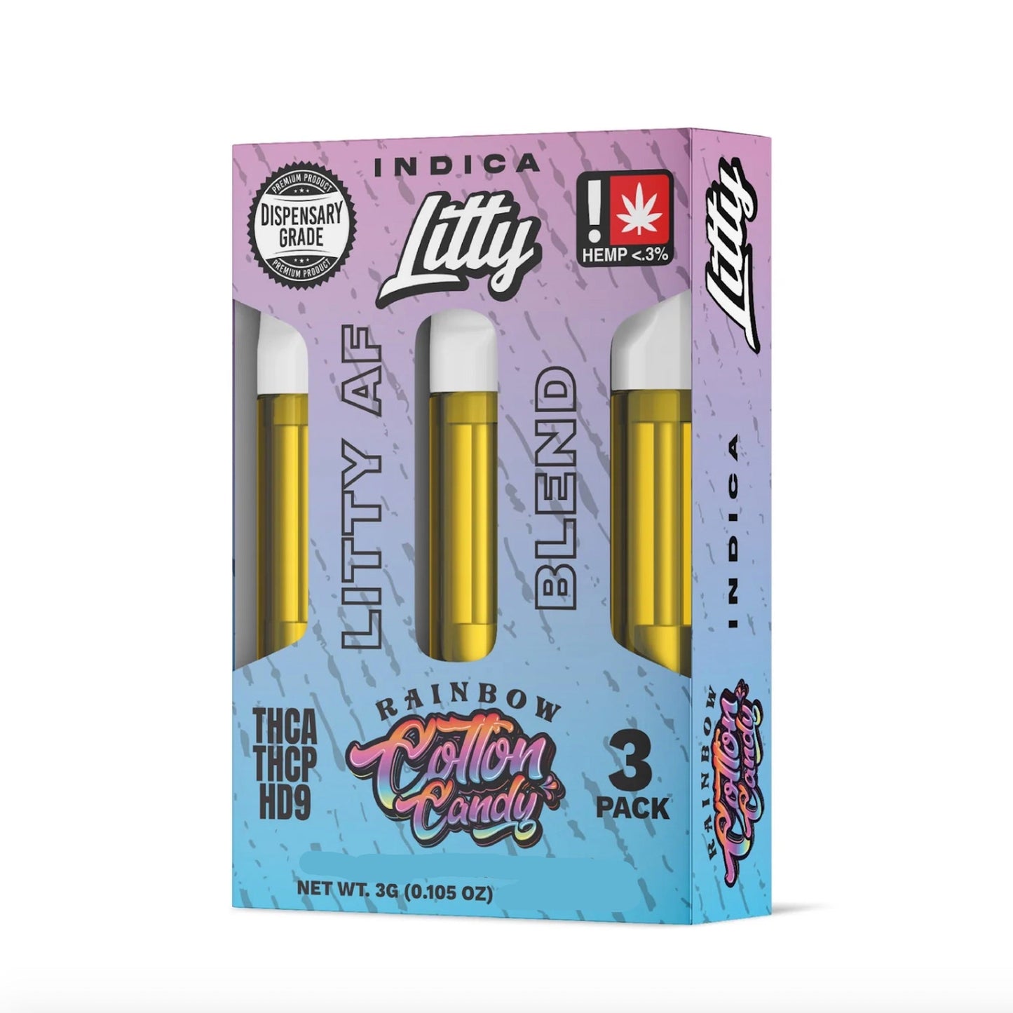 Litty AF Blend Rainbow Cotton Candy Device - 3 Pack