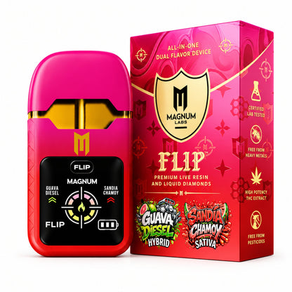 Magnum Labs Hippy Flip 3 in 1 - 4g Dual Device + 2g Hashhole + Shroom Gummy