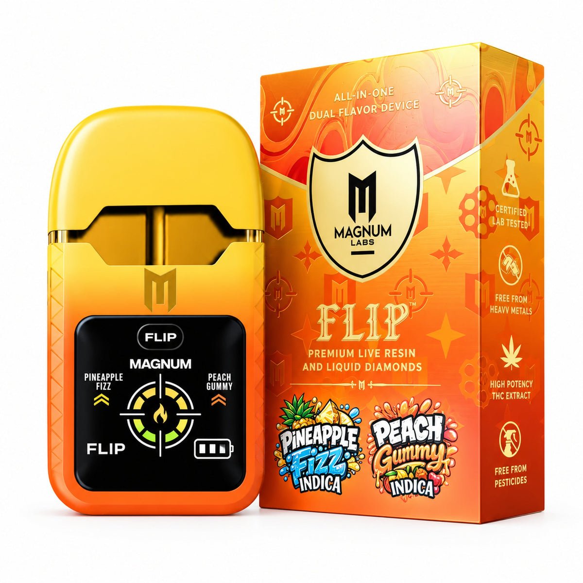 Magnum Labs Hippy Flip 3 in 1 - 4g Dual Device + 2g Hashhole + Shroom Gummy