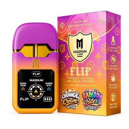 Magnum Labs Hippy Flip 3 in 1 - 4g Dual Device + 2g Hashhole + Shroom Gummy