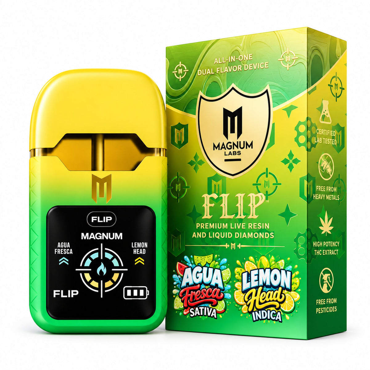 Magnum Labs Hippy Flip 3 in 1 - 4g Dual Device + 2g Hashhole + Shroom Gummy