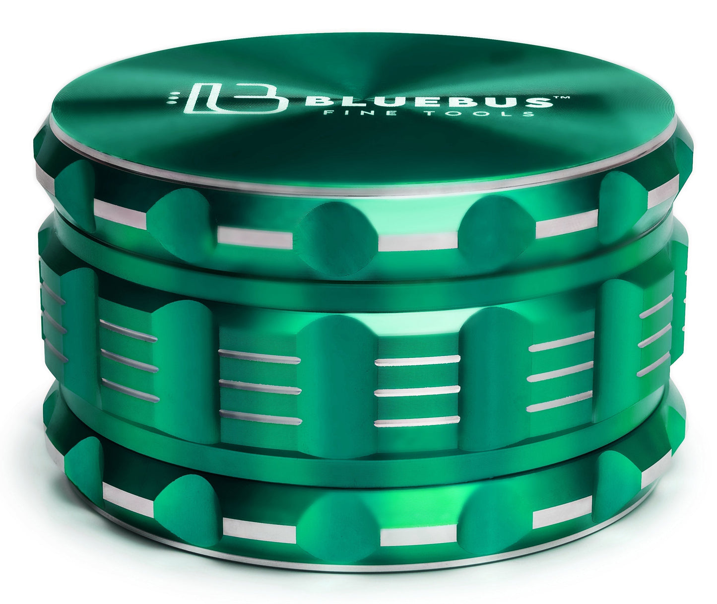Blue Bus Fine Tools Premium Green Aluminum Grinder 2.5" with Magnetic Lid & Mesh Screen