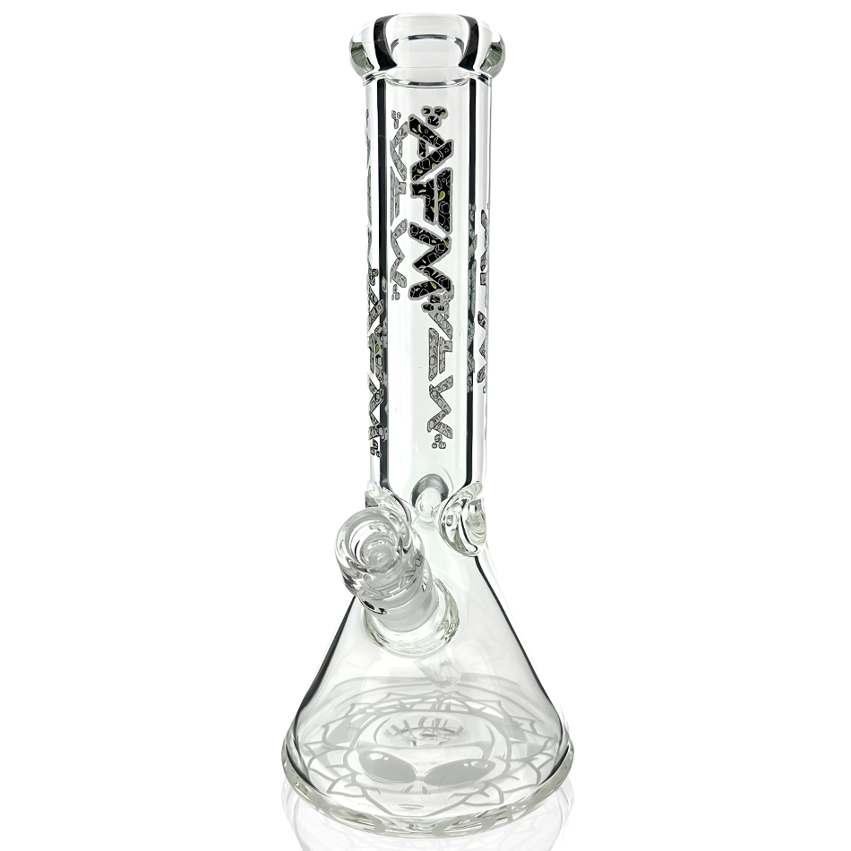 12" AFM Alien Skull Beaker Bong – Clear Glass