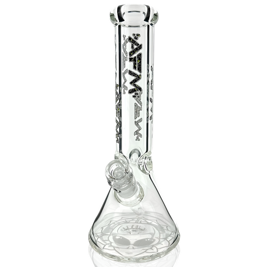 12" AFM Alien Skull Beaker Bong – Clear Glass