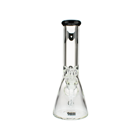 MAV Glass 12" X 9mm Classic Beaker Bong Color Accent