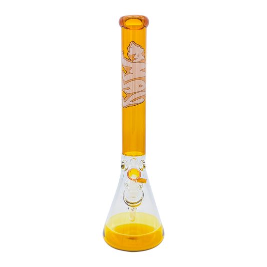 MAV Glass Full Golden Cali Bear 18" Full Color Beaker Bong