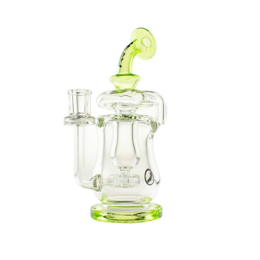 MAV Glass 7" Lido Recycler Dab Rig with Slit Puck Perc & Banger