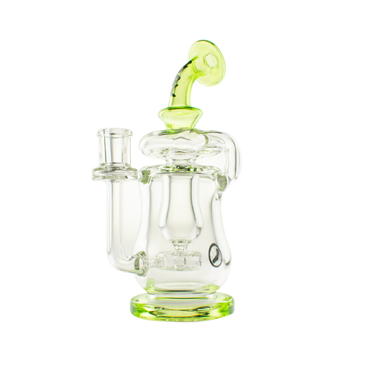 MAV Glass 7" Lido Recycler Dab Rig with Slit Puck Perc & Banger