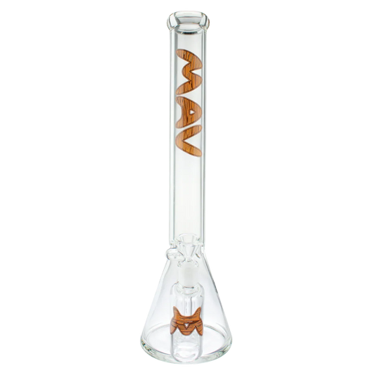 MAV Glass Mav - 5mm Woodgrain Slab Beaker Bong And Ash Catcher Combo - 18"