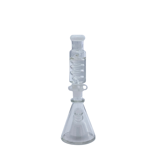 MAV Glass Mini White Slitted Pyramid Beaker Freezable Coil System