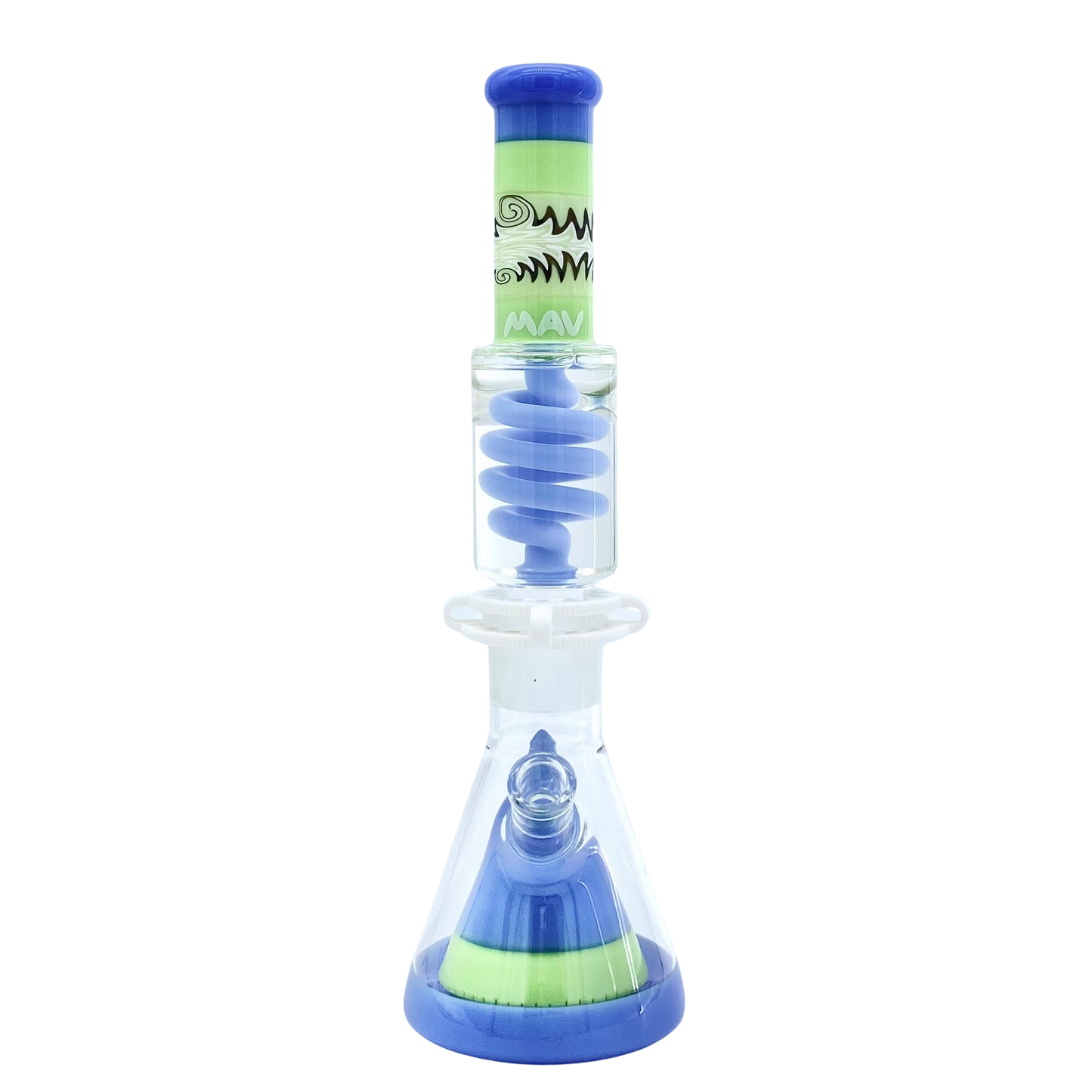 MAV Glass Reversal Wig Wag Slime And Lavender Slitted Pyramid Beaker Freezable Coil System