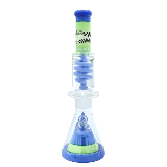 MAV Glass Reversal Wig Wag Slime And Lavender Slitted Pyramid Beaker Freezable Coil System