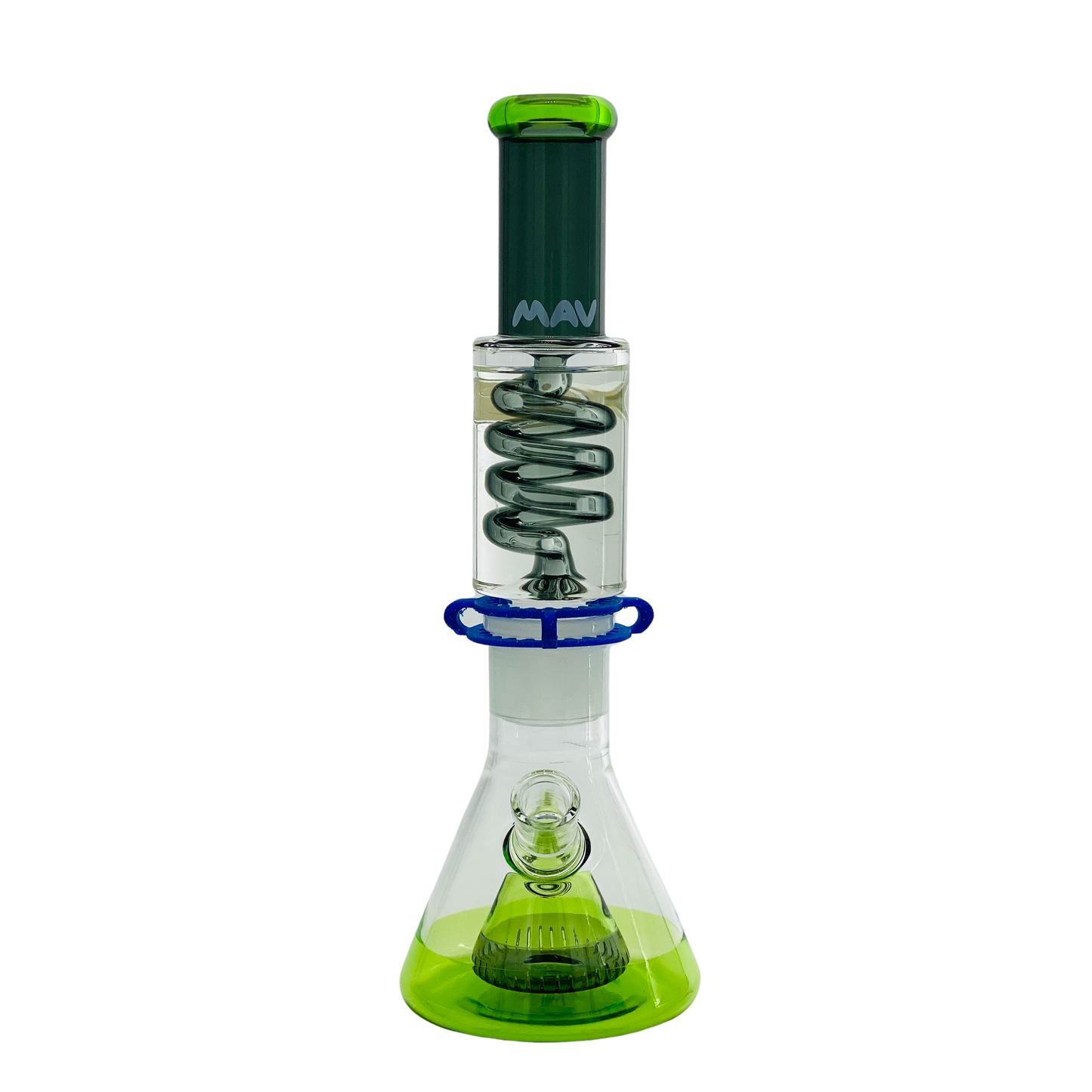MAV Glass Transparent Black And Ooze Slitted Pyramid Beaker Freezable Coil System