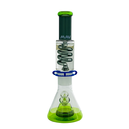 MAV Glass Transparent Black And Ooze Slitted Pyramid Beaker Freezable Coil System