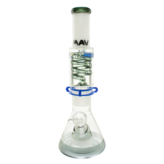MAV Glass White And Transparent Black Slitted Pyramid Beaker Freezable Coil System