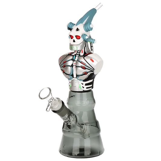 Mechanical Skeleton Glass & Vinyl Water Pipe | 10.5" | 14mm F