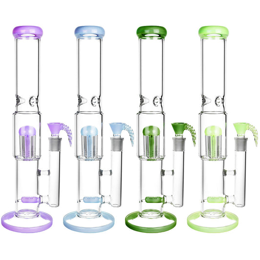 Multi Perc Water Pipe w/ Horned Bowl | 16" | 19mm F