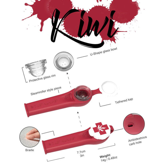 Piecemaker Kiwi Silicone Hand Pipe with Cap - 3"