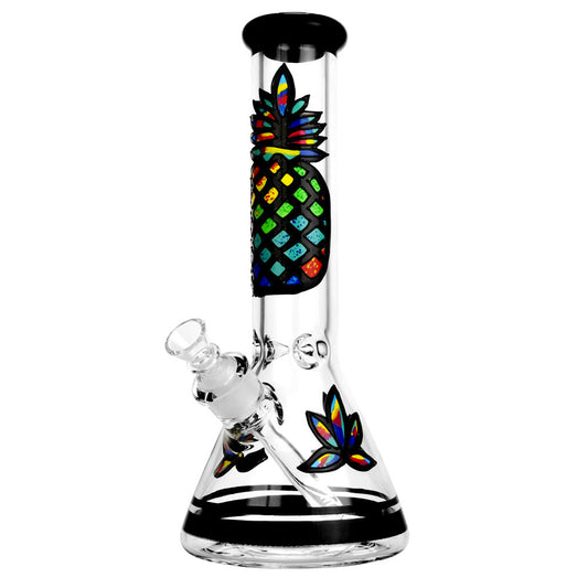 Psychedelic Pineapple Beaker Water Pipe - 12.5" | 14mm F