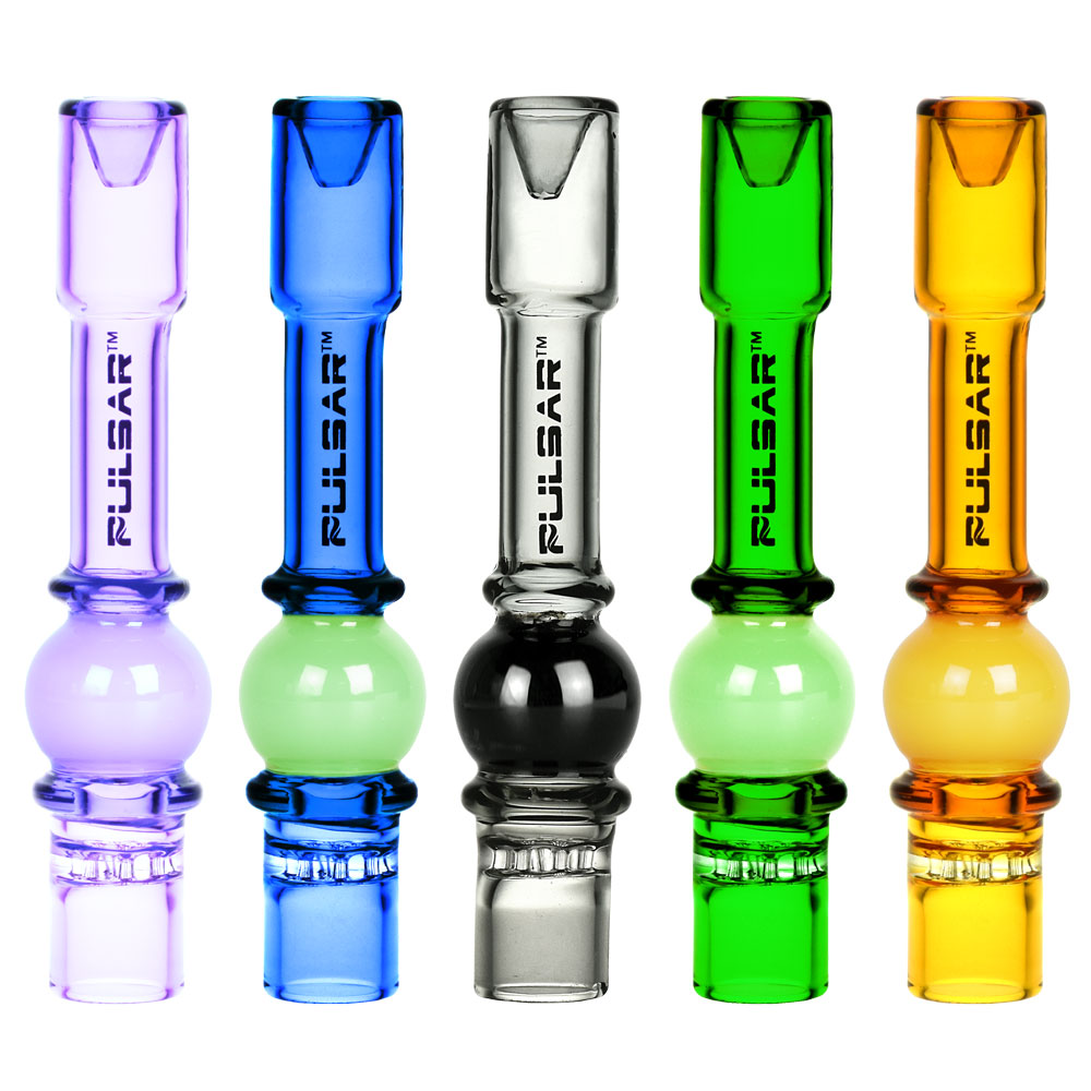 Pulsar Borosilicate Glass Ball Chillum Hand Pipe with Ash Catcher