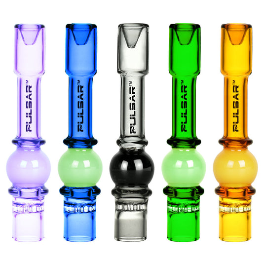 Pulsar Borosilicate Glass Ball Chillum Hand Pipe with Ash Catcher