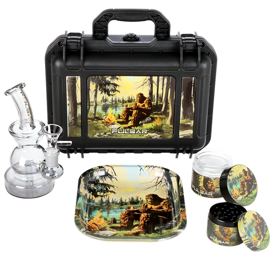 Pulsar Bent Neck Water Pipe V2 Smokers' Hard Case Travel Set | Camping Bigfoot | 6" | 14mm F