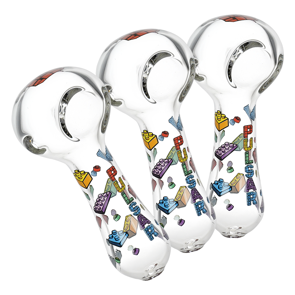 Pulsar Building Blocks Glass Spoon Pipe | 4.5" | 3ct Bundle