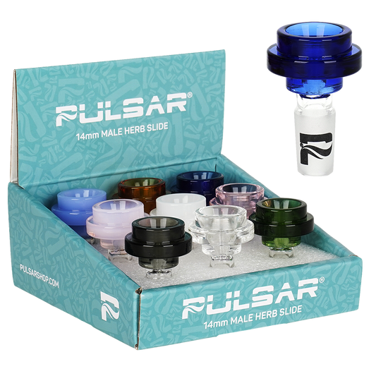 Pulsar Cool Ring Herb Slide | 14mm M | Assorted Colors | 9ct Display