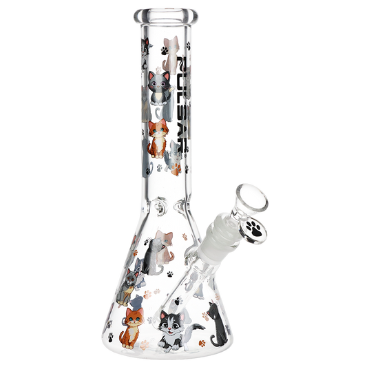 Pulsar Cute Kitties Beaker Glass Water Pipe | 10" | 14mm F