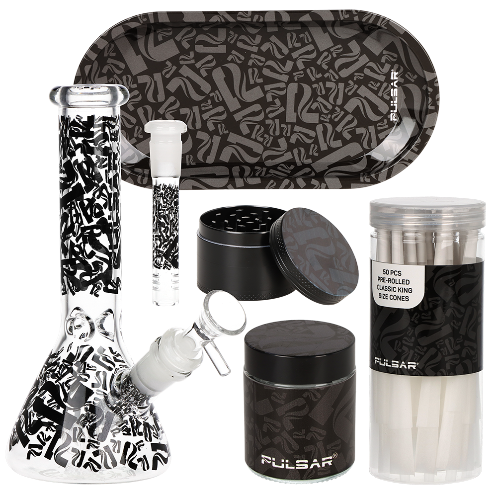 Pulsar Design Series Beaker Water Pipe V2 Smoker's Kit | Pulsar Camo | 7.75"