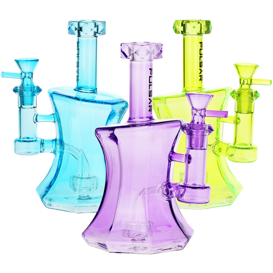 Pulsar Drippy Diamonds Glass Water Pipe | 7.5" | 14mm F