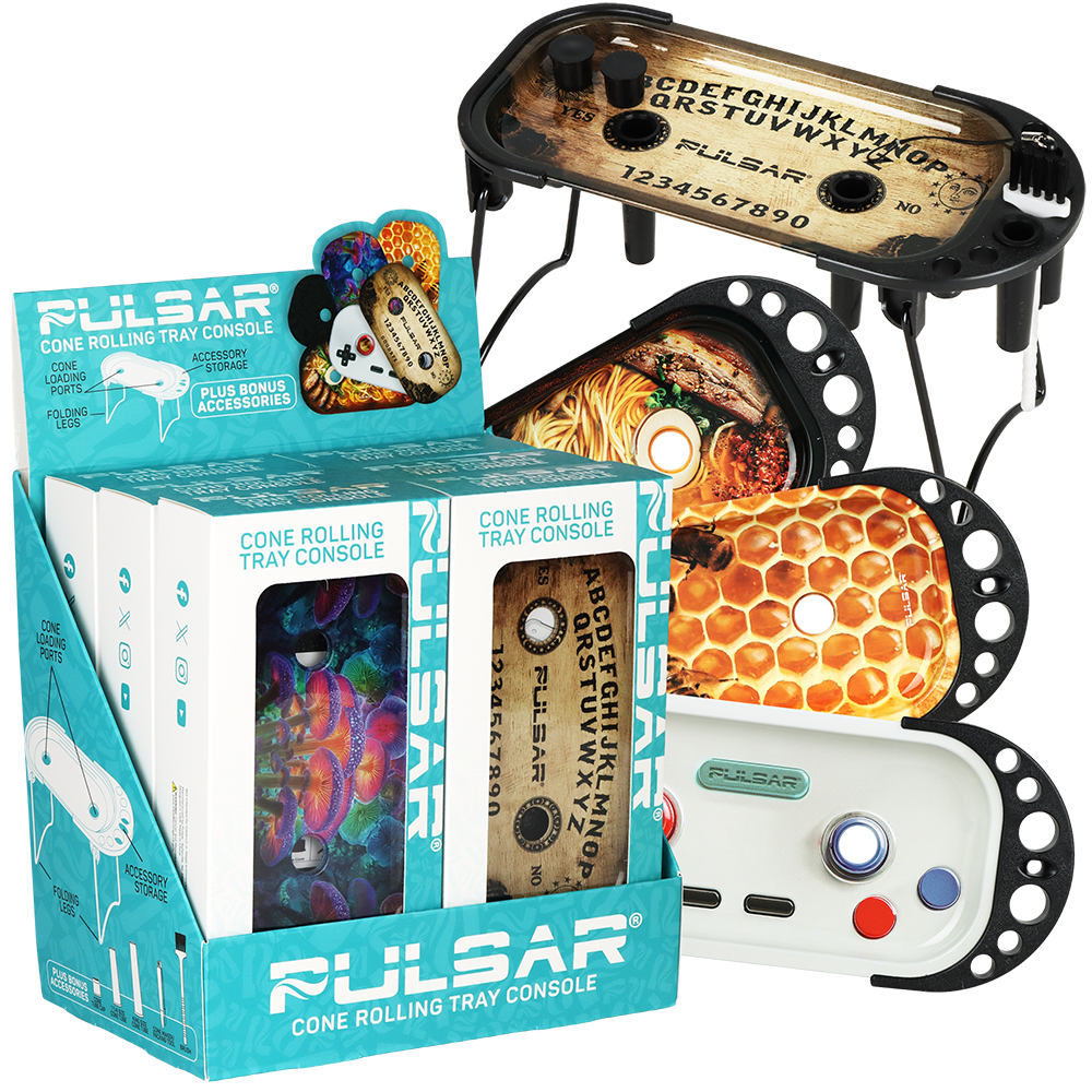Pulsar Elevated Cone Rolling Tray Console | 9.25"x4.2" | Series 2 Assortment | 6ct Display