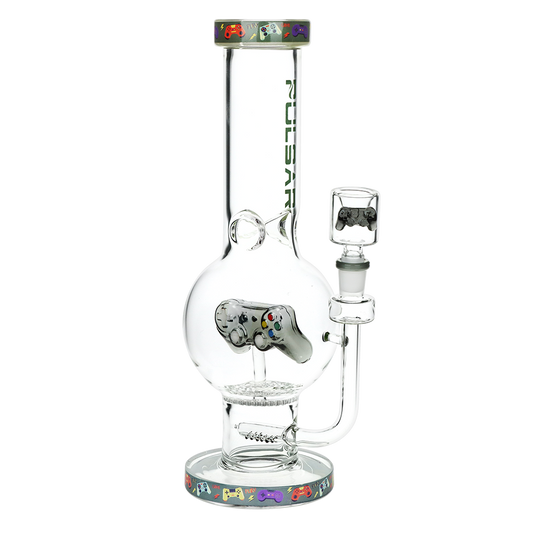 Pulsar Game Time Bubble Base Glass Water Pipe | 12.5" | 14mm F