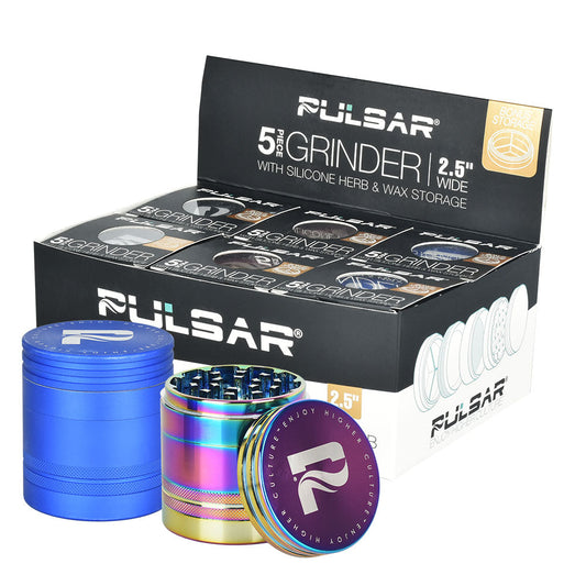 Pulsar Herb/Wax Storage Grinder - 5pc - 2.5-inch Diameter