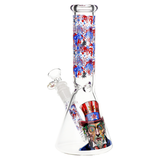 Pulsar Melting Uncle Sam Beaker Glass Water Pipe | 9.75" | 14mm F