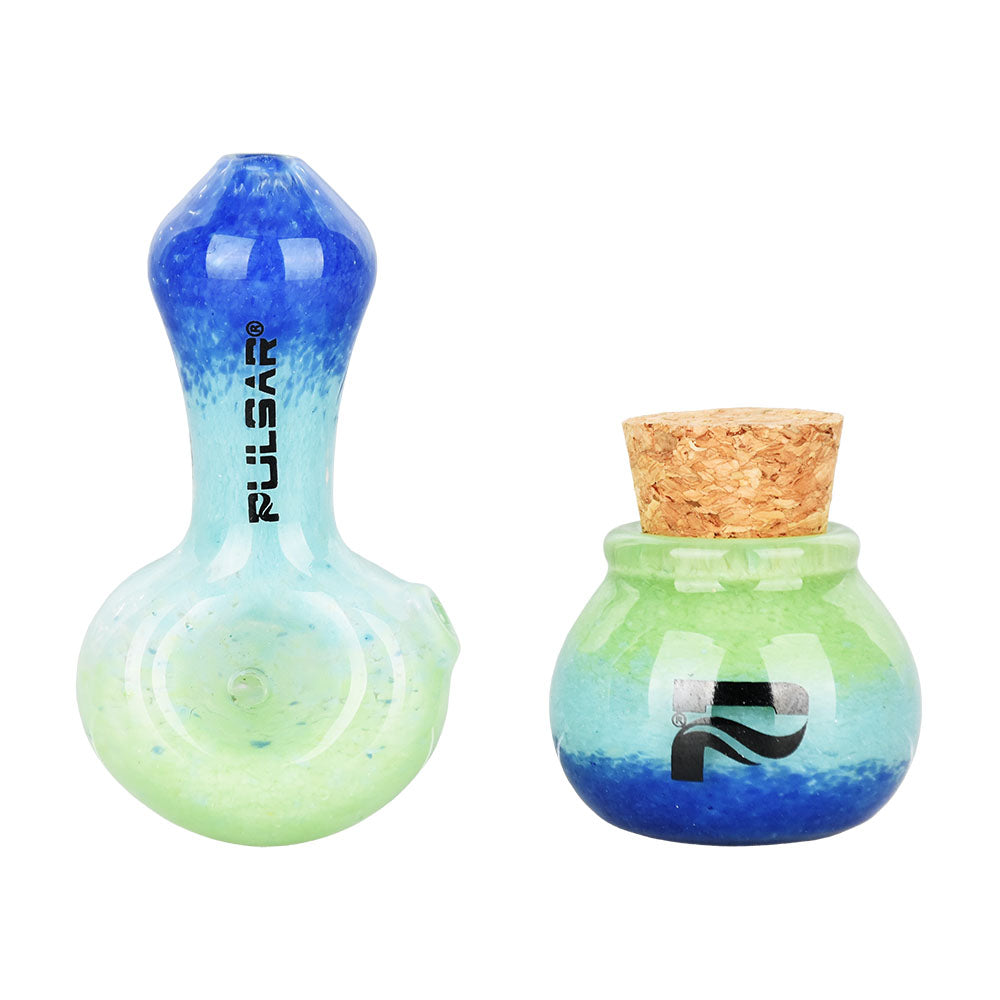 Pulsar Puff & Stash Glass Spoon Pipe & Jar