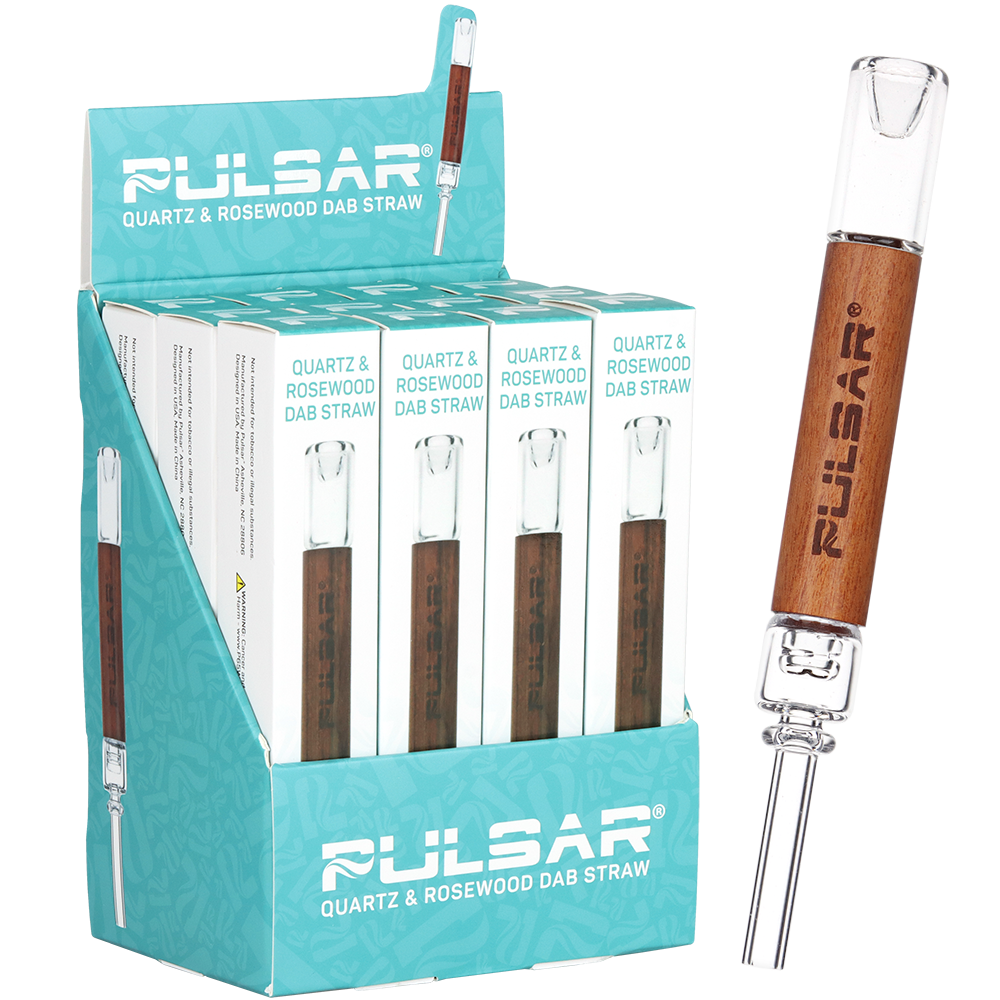 Pulsar Quartz & Rosewood Deco Dab Straw | Integrated Tip | 5.75"